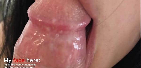  super close up blowjob, you can almost touch these lips